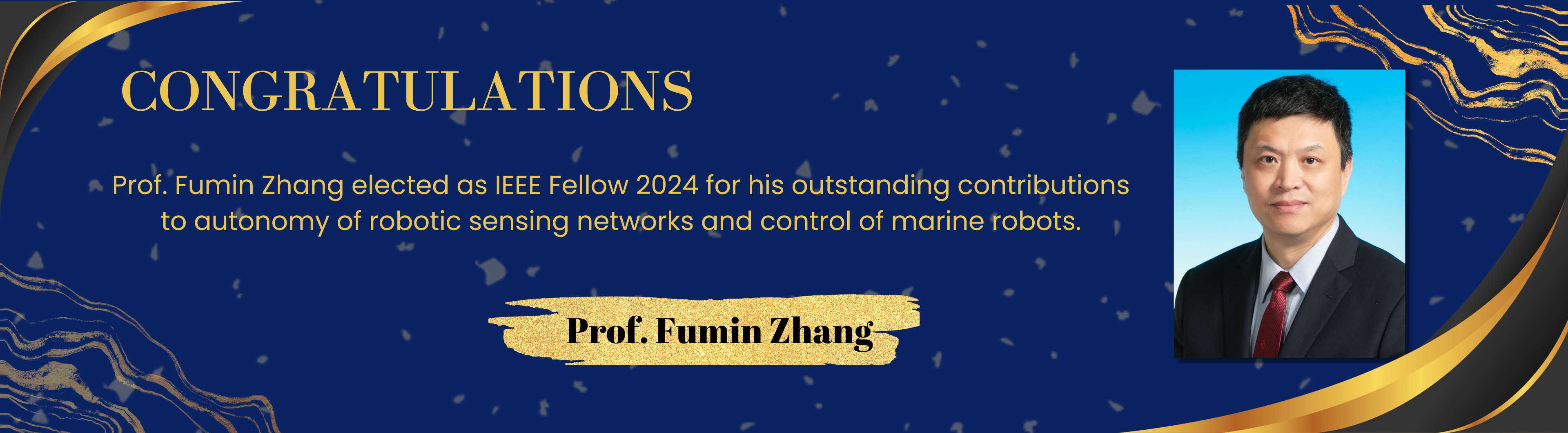 Prof. Fumin Zhang elected as IEEE Fellow 2024 Robotics Institute